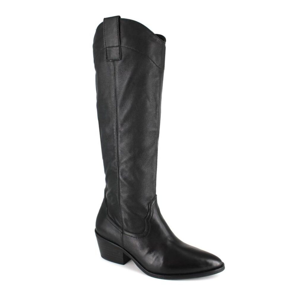 ARTISAN Womens Black Alivia Almond Toe Block Heel Leather Western Boot 8.5 M